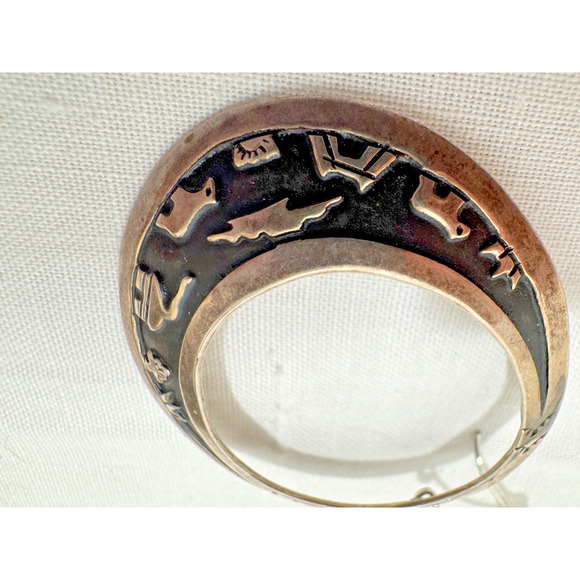 Navajo Earrings Singer 925 Silver Dangle Pictograph Native American Signed - Picture 7 of 8